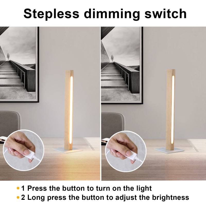 Wooden table lamp "TOAK" dimmable 10W