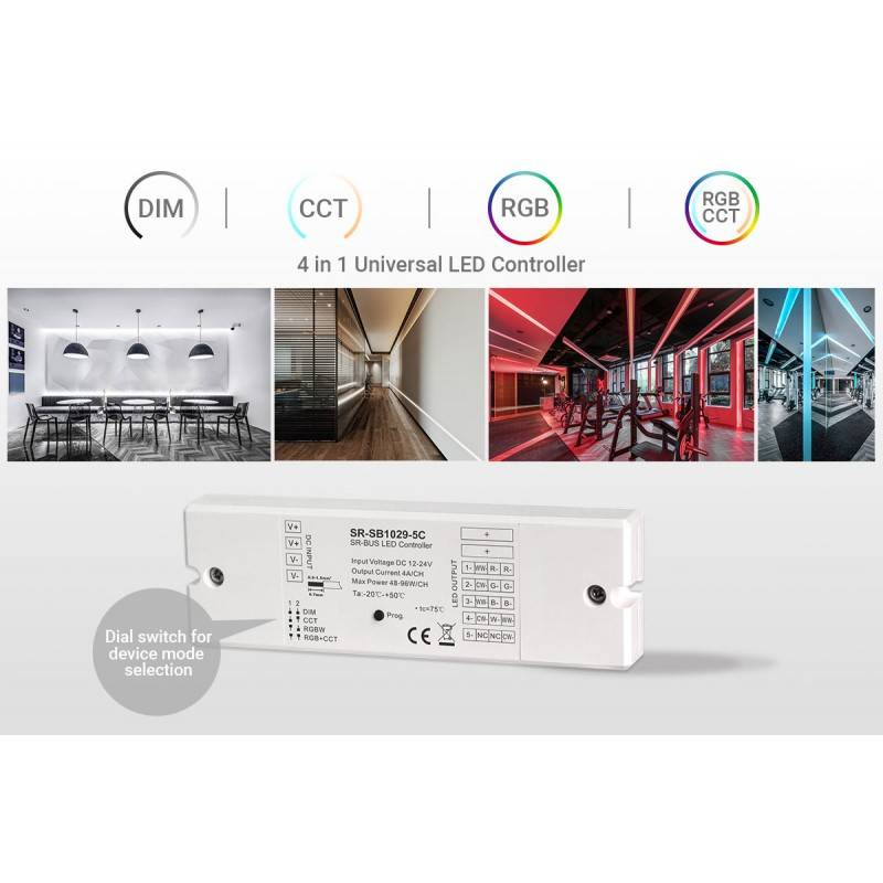 12-24V Bluetooth Controller single-color + CCT + RGBW + RGBCCT 4 in 1 - SUNRICHER