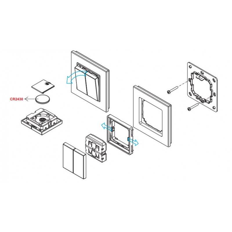 RF pushbutton mechanism Single-color dimmer switch for LED lighting 2 keys SUNRICHER - Perfect RF