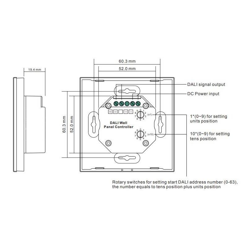 RGB touch dimmer for 4-zone LED lighting - SUNRICHER - DALI