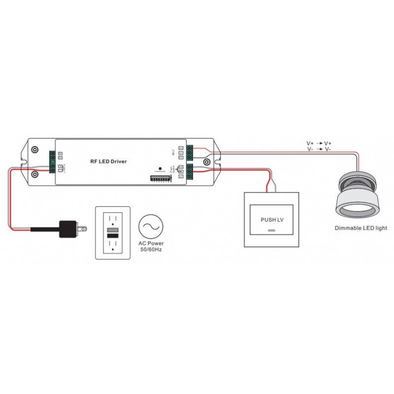 Adjustable RF PUSH driver 8-48V 50W multicurrent (250-1500mA) - Perfect RF
