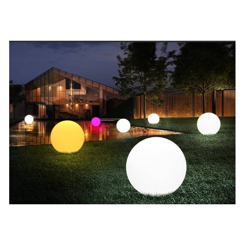 LED RGBW RESIN WHITE LED Sphere, 50CM. 2.4W, IP65, Rechargeable