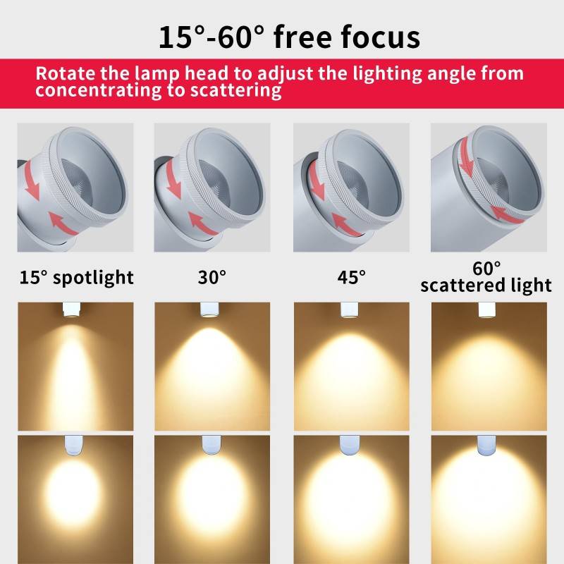 COB LED Ceiling Light "COOPEN" Adjustable with Zoom 12W