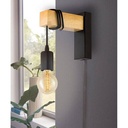 Wooden wall sconces with switch and plug "RUDER".