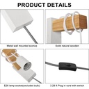 Wooden wall sconces with switch and plug "RUDER".