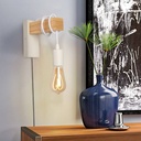 Wooden wall sconces with switch and plug "RUDER".