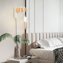 Wooden wall sconces with switch and plug "RUDER".