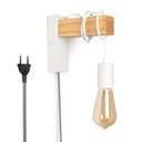Wooden wall sconces with switch and plug "RUDER".