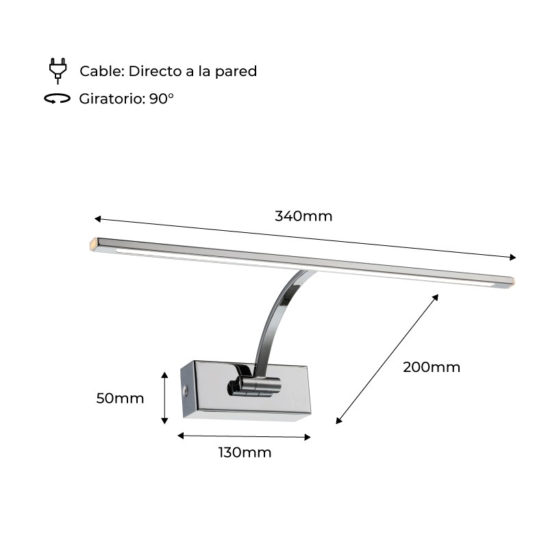 Adjustable 6W LED wall sconce for picture lighting