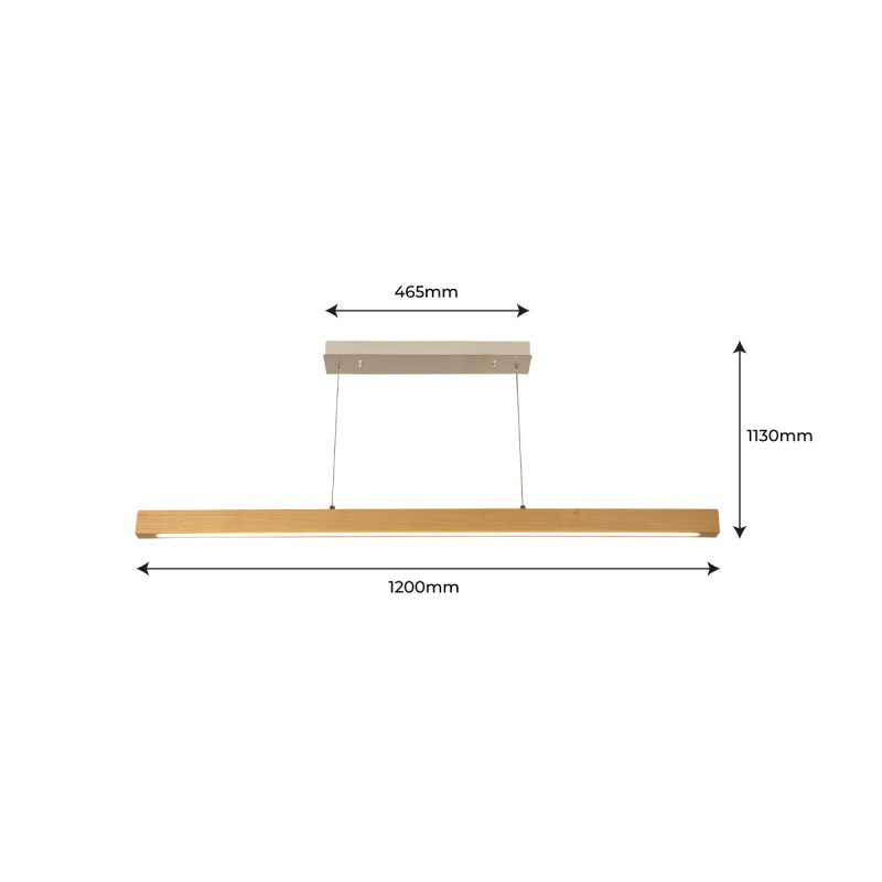 Wooden pendant lamp "COAK" 24W Dimmable