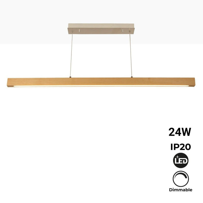 Wooden pendant lamp "COAK" 24W Dimmable