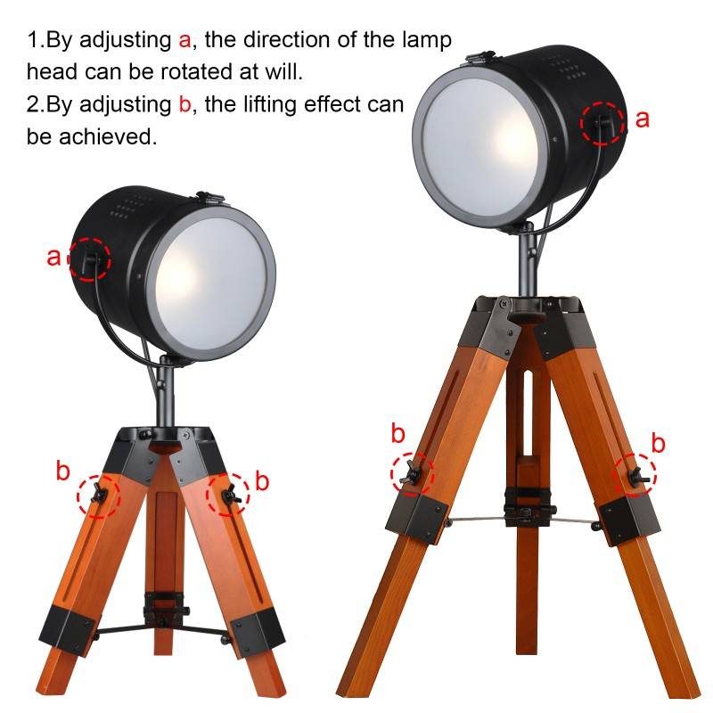 Vintage table or floor lamp with tripod "CARPEN".