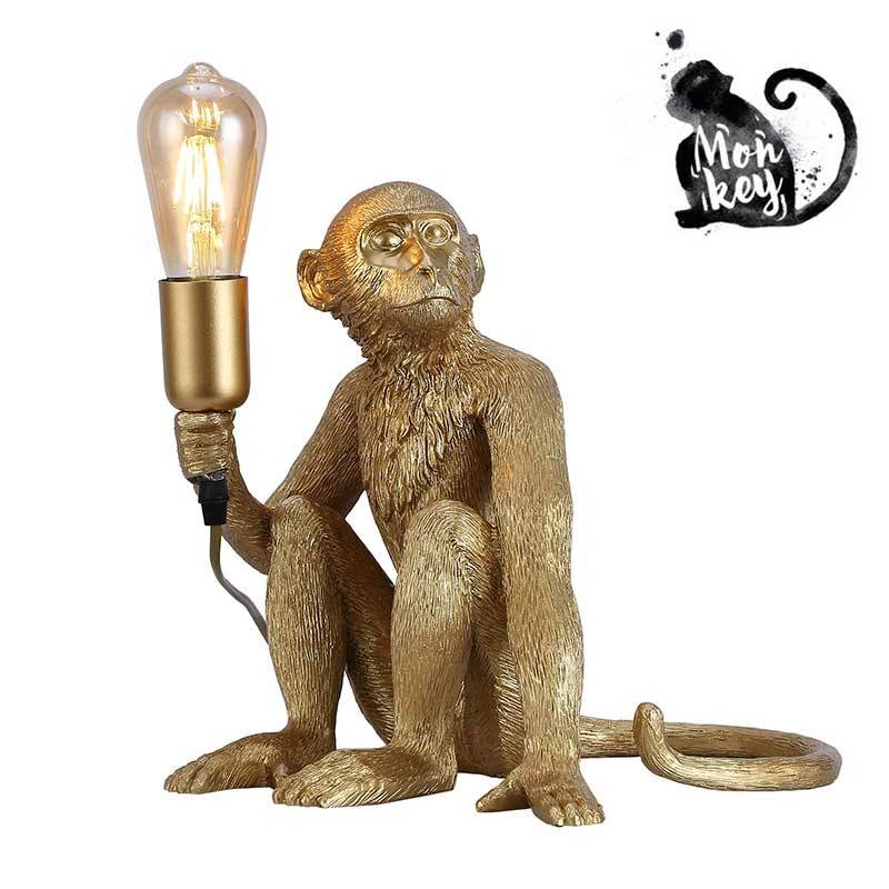 Rila" resin monkey table lamp