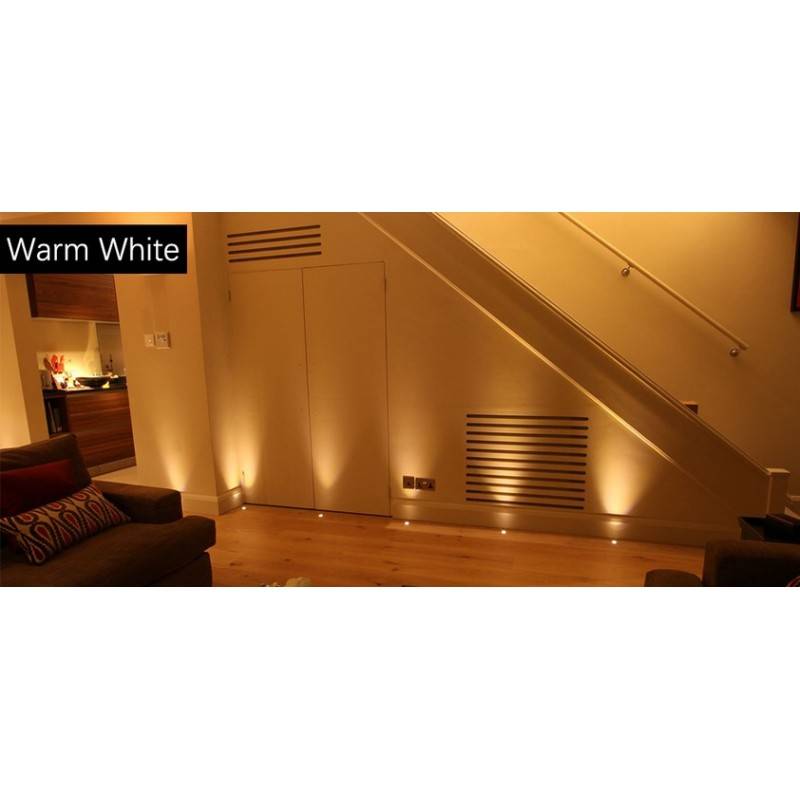 Kit 6 recessed LED spotlights for stairs or floor 0,4W 12V-DC IP67