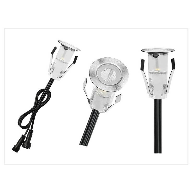 Kit 6 recessed LED spotlights for stairs or floor 0,4W 12V-DC IP67