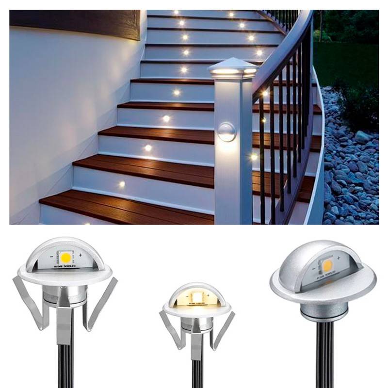 Pack 10 Recessed LED Solar Spotlights with Solar Panel