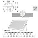 Pack 10 Recessed LED Solar Spotlights with Solar Panel