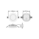 Recessed circular LED downlight - 4W - Cutout Ø77mm