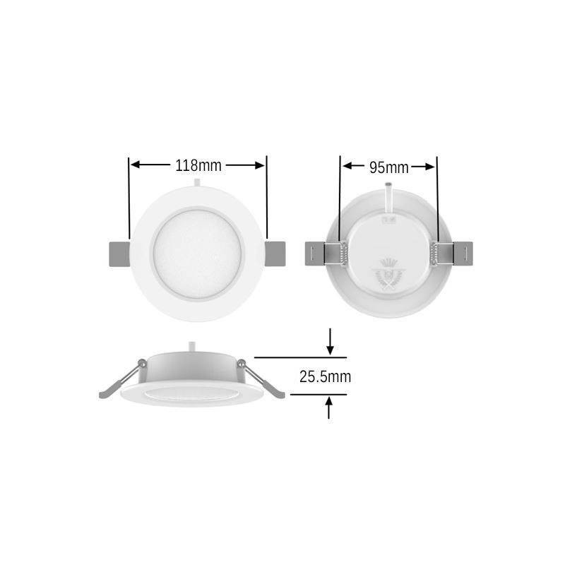 Recessed circular LED downlight - 6W - Cutout Ø95mm