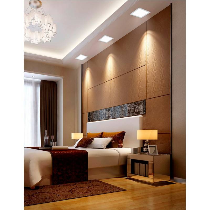 Square recessed LED downlight 22W Cut 190 X 190mm