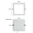 Square recessed LED downlight 22W Cut 190 X 190mm