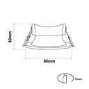 Circular downlight ring for GU10 / MR16 bulb - Cut Ø70mm