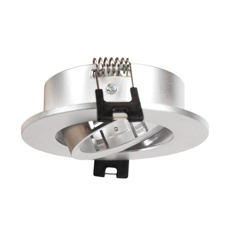 Tilting circular downlight ring for GU10 / MR16 bulb - Cut Ø75 mm