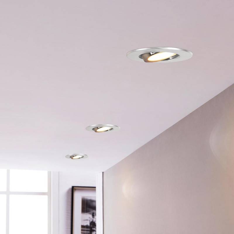 Tilting circular downlight ring for GU10 / MR16 bulb - Cut Ø75 mm