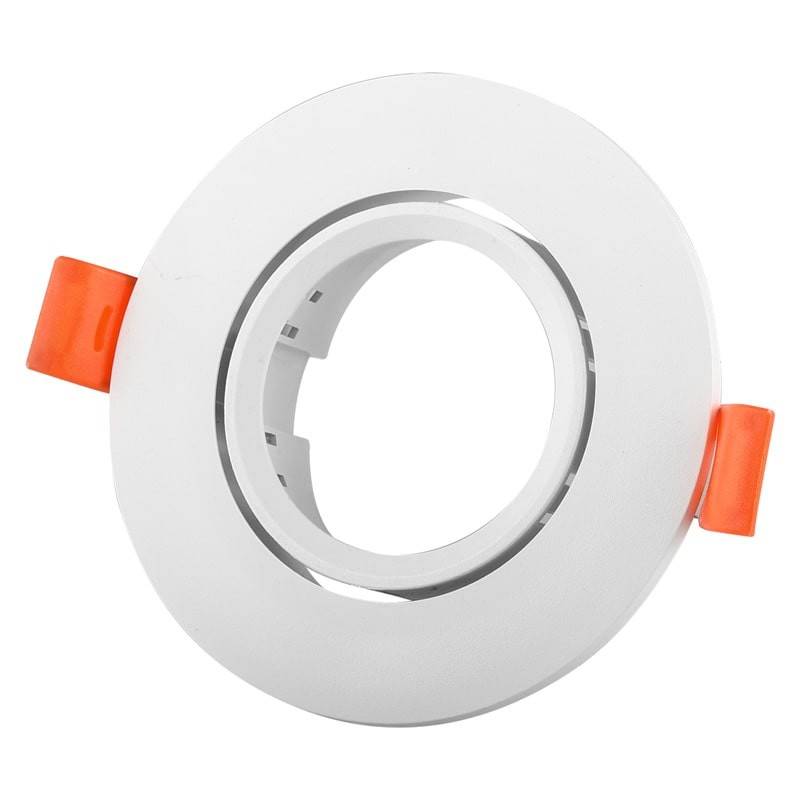 Tilting circular downlight ring for GU10 / MR16 bulb - Cut Ø75 mm