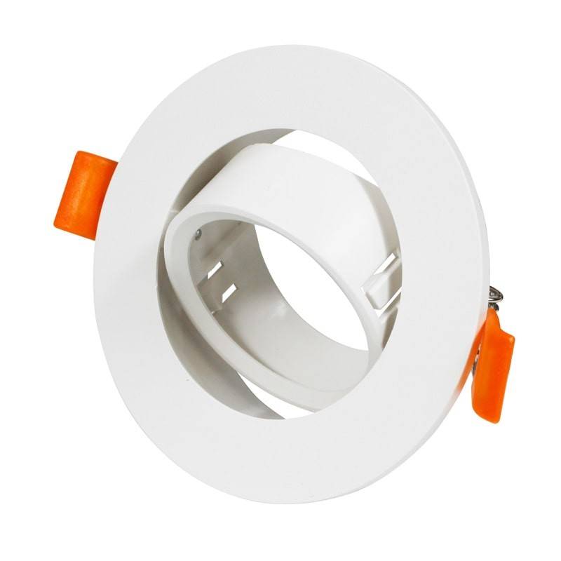 Tilting circular downlight ring for GU10 / MR16 bulb - Cut Ø75 mm