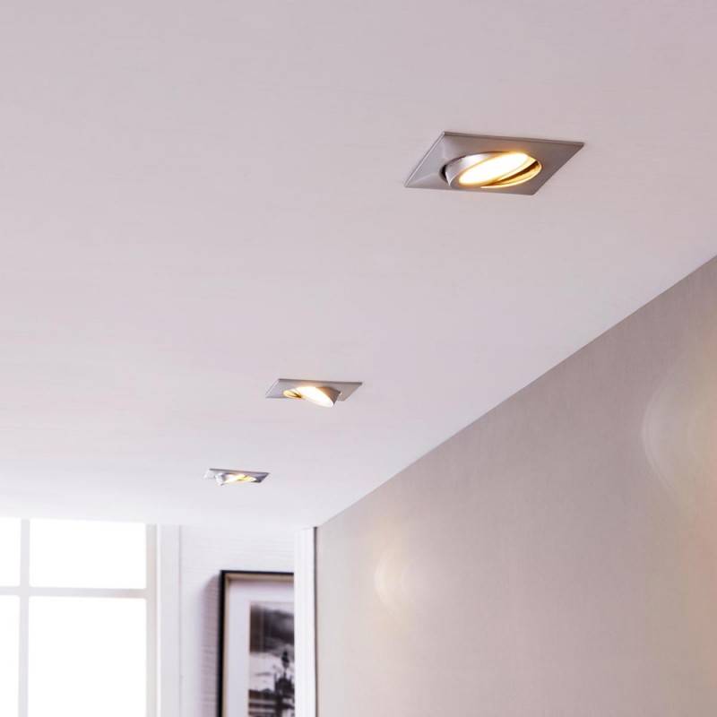 Tilting square downlight ring for GU10/MR16 bulb - Cut Ø75mm