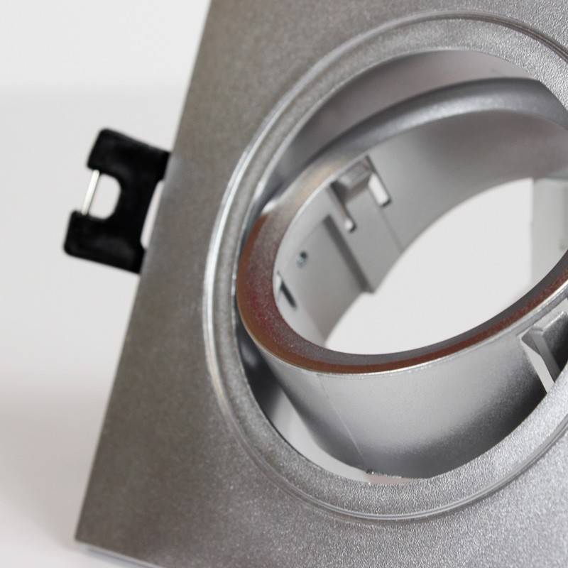 Tilting square downlight ring for GU10/MR16 bulb - Cut Ø75mm