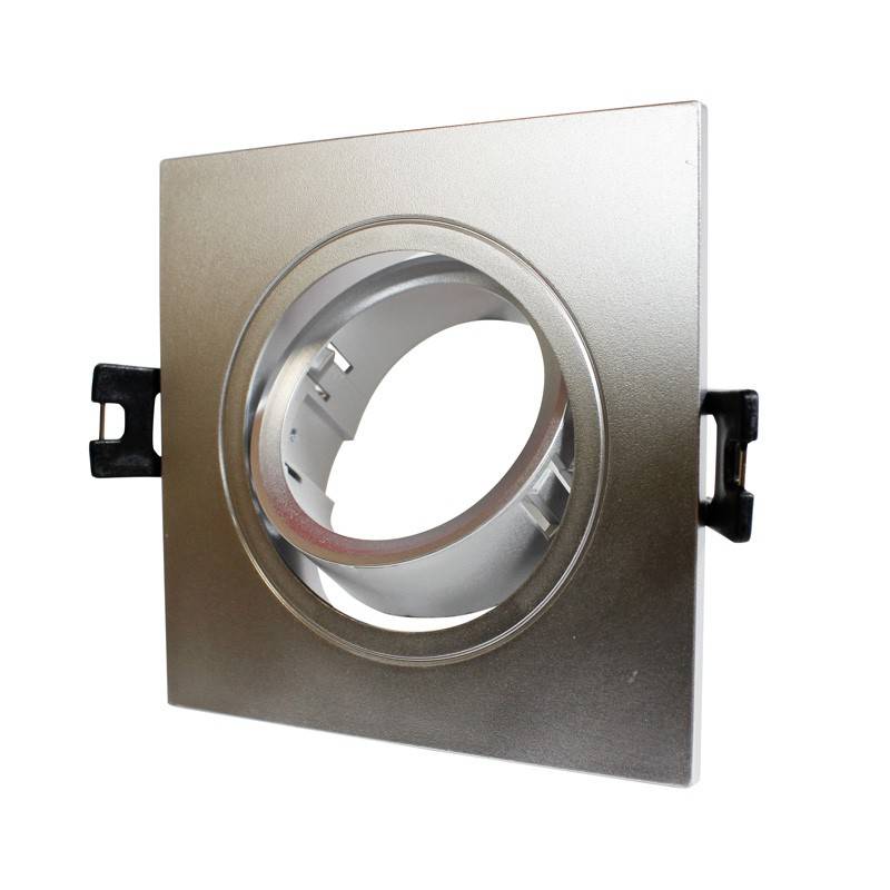 Tilting square downlight ring for GU10/MR16 bulb - Cut Ø75mm