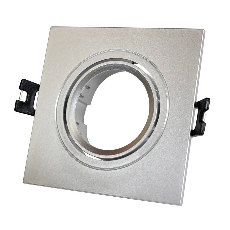 Tilting square downlight ring for GU10/MR16 bulb - Cut Ø75mm