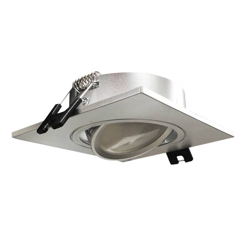 Tilting square downlight ring for GU10/MR16 bulb - Cut Ø75mm