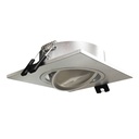 Tilting square downlight ring for GU10/MR16 bulb - Cut Ø75mm