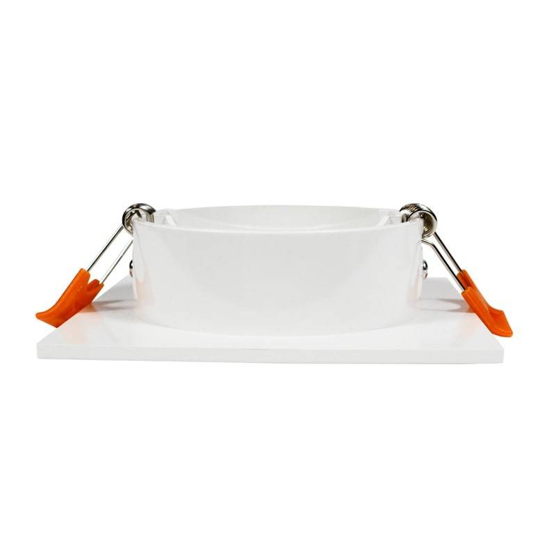 Tilting square downlight ring for GU10/MR16 bulb - Cut Ø75mm