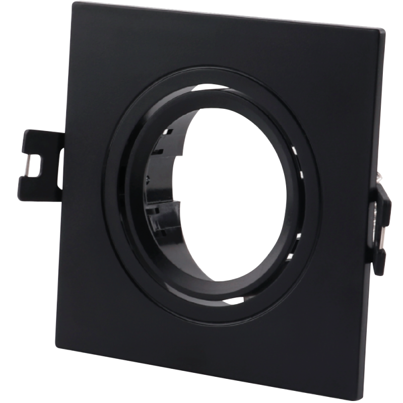 Tilting square downlight ring for GU10/MR16 bulb - Cut Ø75mm