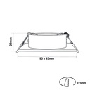 Tilting square downlight ring for GU10/MR16 bulb - Cut Ø75mm