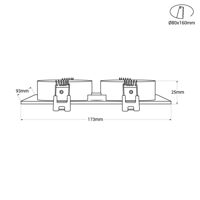 Kardan recessed tilting for 2 bulbs GU10, MR16