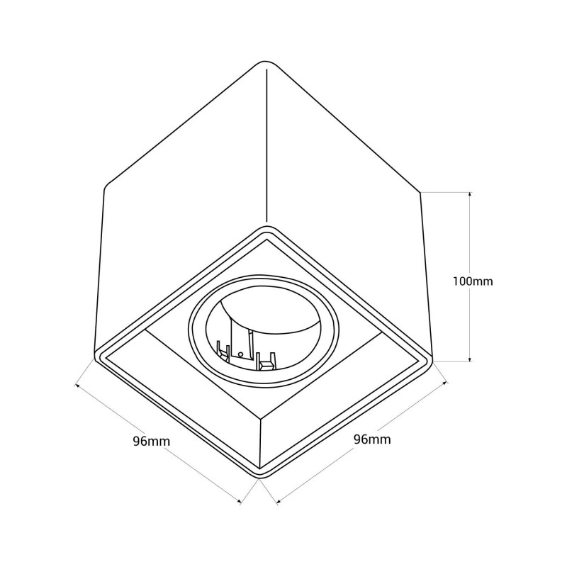 Adjustable polycarbonate ceiling light - GU10
