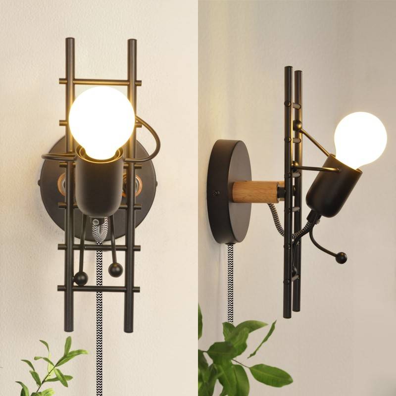 Wall Light "Doll " - With switch and plug - E27
