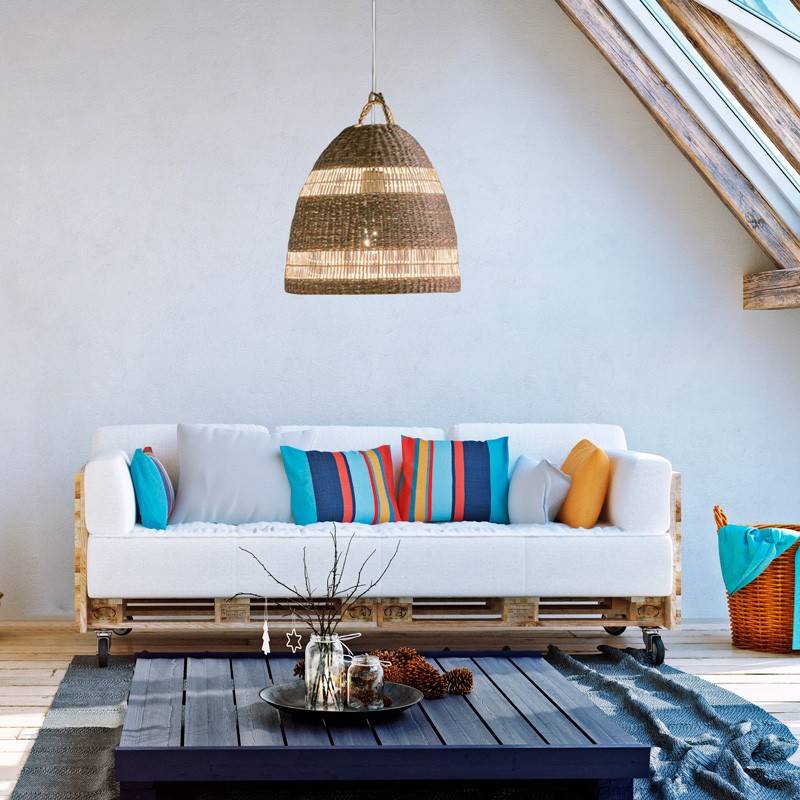 Wicker pendant lamp "Ikken".