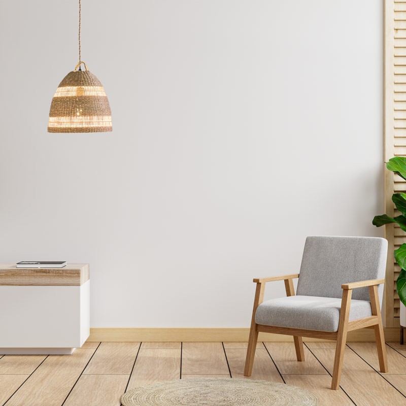 Wicker pendant lamp "Ikken".