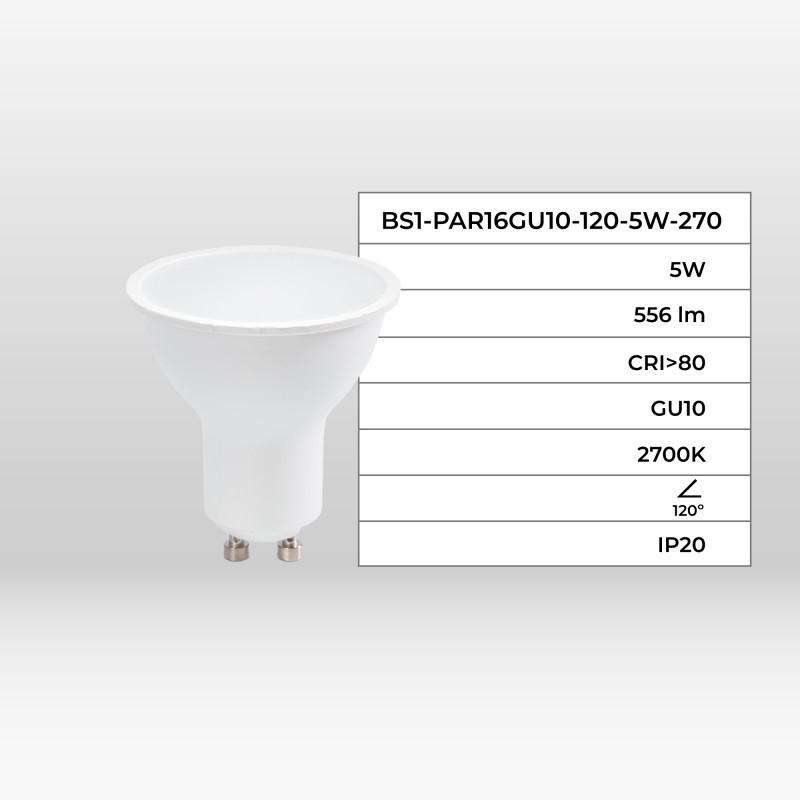 GU10 LED Bulb - 5W - 120°