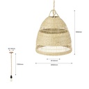 Wicker pendant lamp "Ikken".