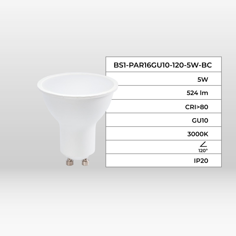 GU10 LED Bulb - 5W - 120°