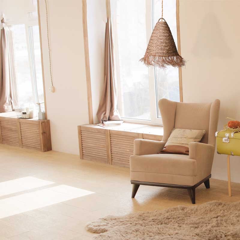 Natural fiber pendant light "NAM"