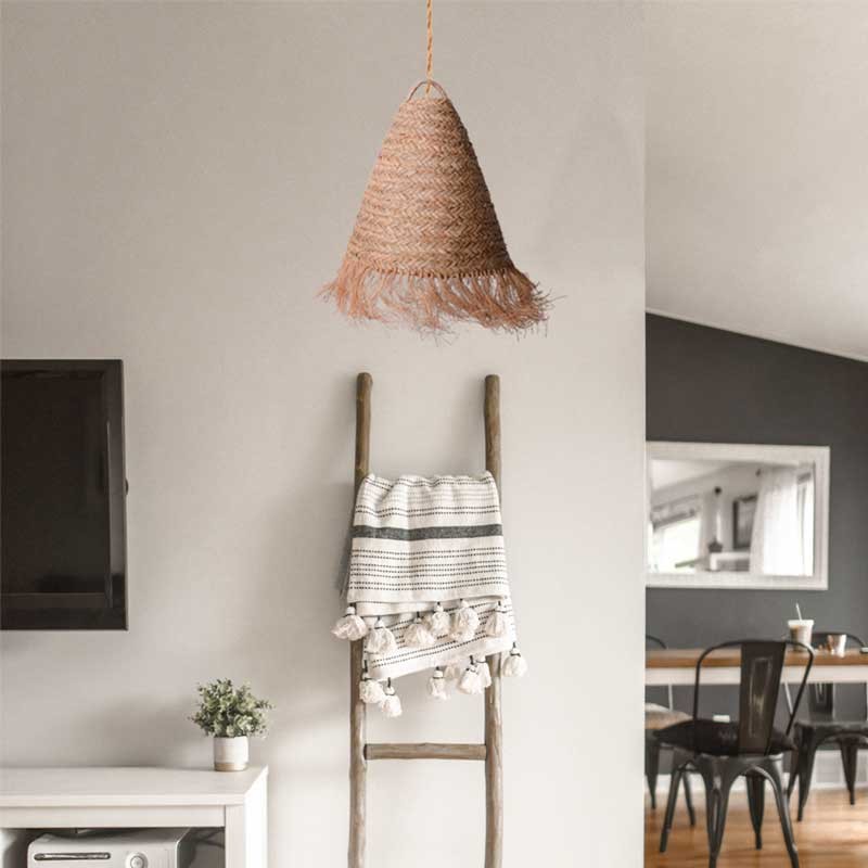 Natural fiber pendant light "NAM"