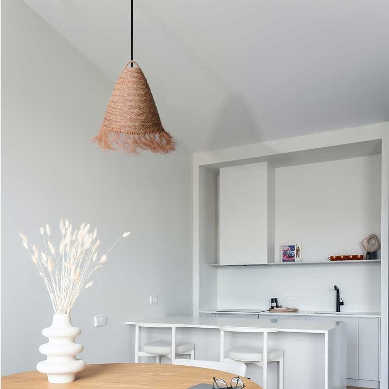 Natural fiber pendant light "NAM"